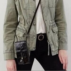NWT HOBO Token Black Leather Crossbody Wallet